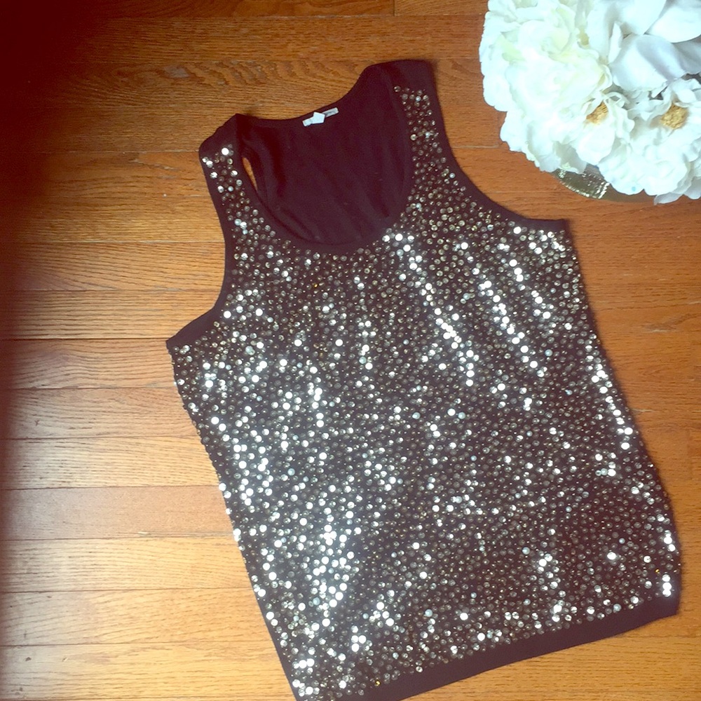 Sequin sweater sleeveless top